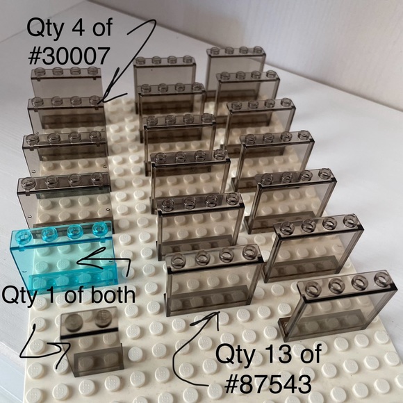 Lego Transparent Brick Assortment- Clear Panels/Windshields/Windscreens - 36 pcs - Picture 2 of 11